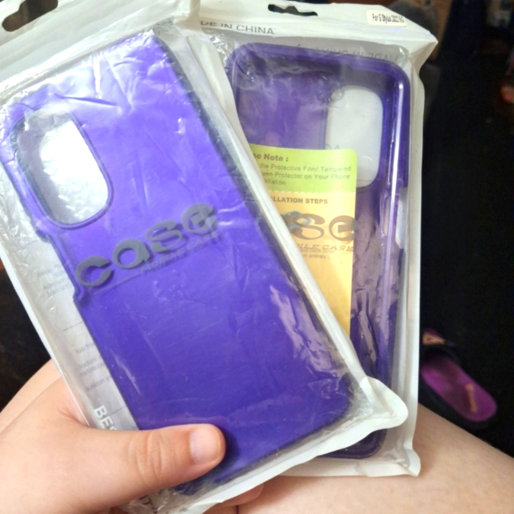 2 Motorola Moto G Stylus 2022 5g purple plastic phone case